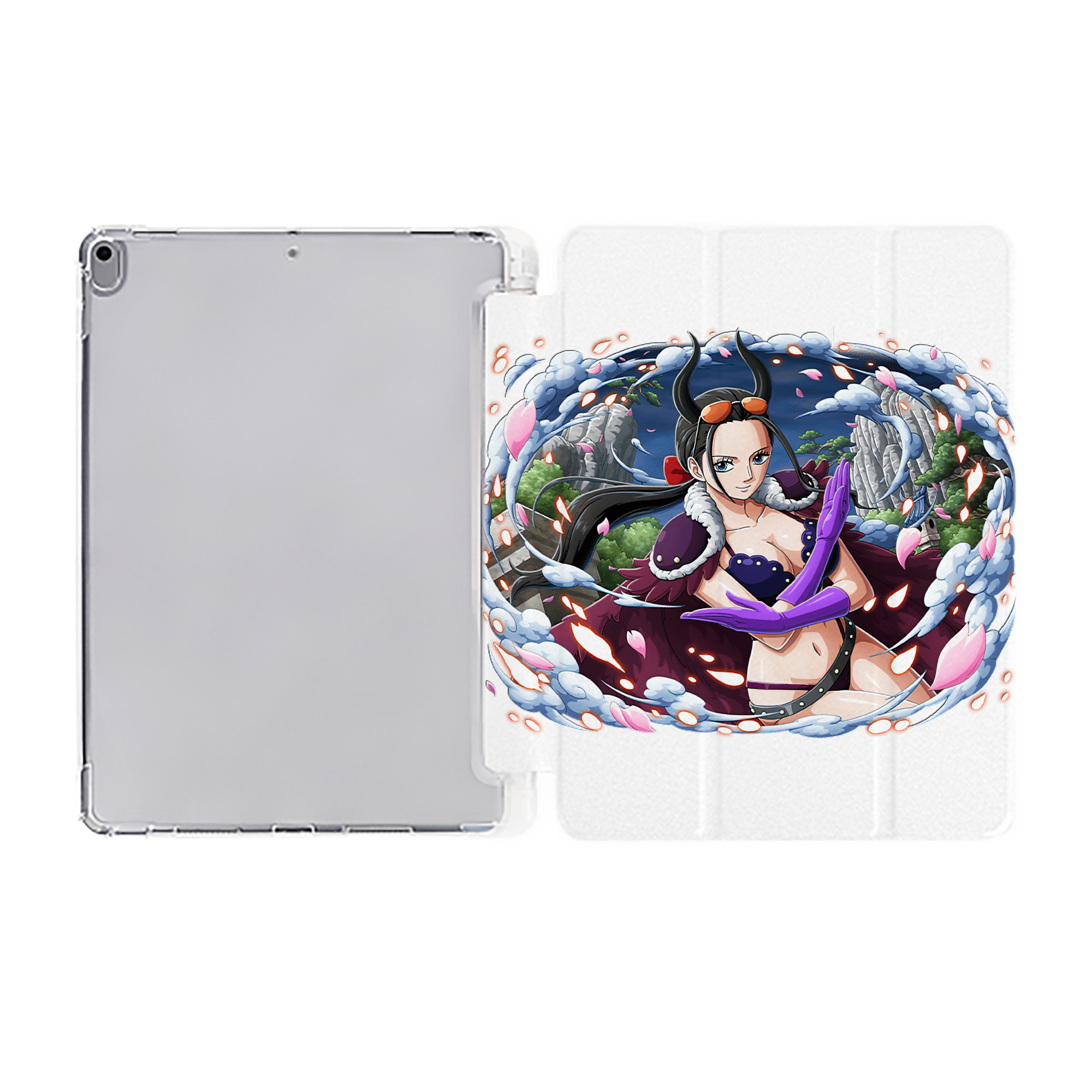 （画像用） ワンピース ニコ・ロビン ONE PIECE Nico Robin IPad ケース ペン収納付き 三つ折りスタンド PUレザー×シリコン 対応機種9.5/10.5/10.9インチ